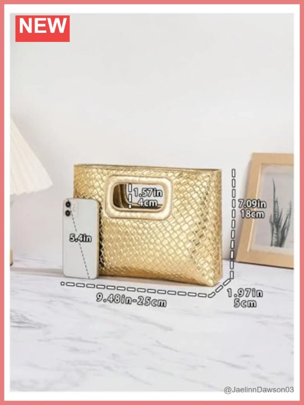 Faux Leather Clutch Purse with Top Handle, Evening Bag for Women, Lightweight
